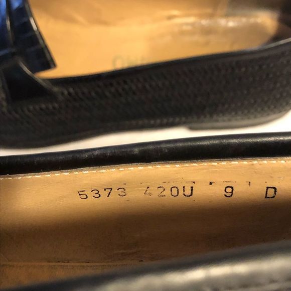 Vintage Salvatore Ferragamo Black Leather Woven Cap Toe Kiltie Tassel Loafers • main image 2